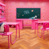 Immersive retail space inspired by anemoia, featuring vibrant pink interiors, nostalgic design elements, and themed experiential environments that create emotional connections with consumers.