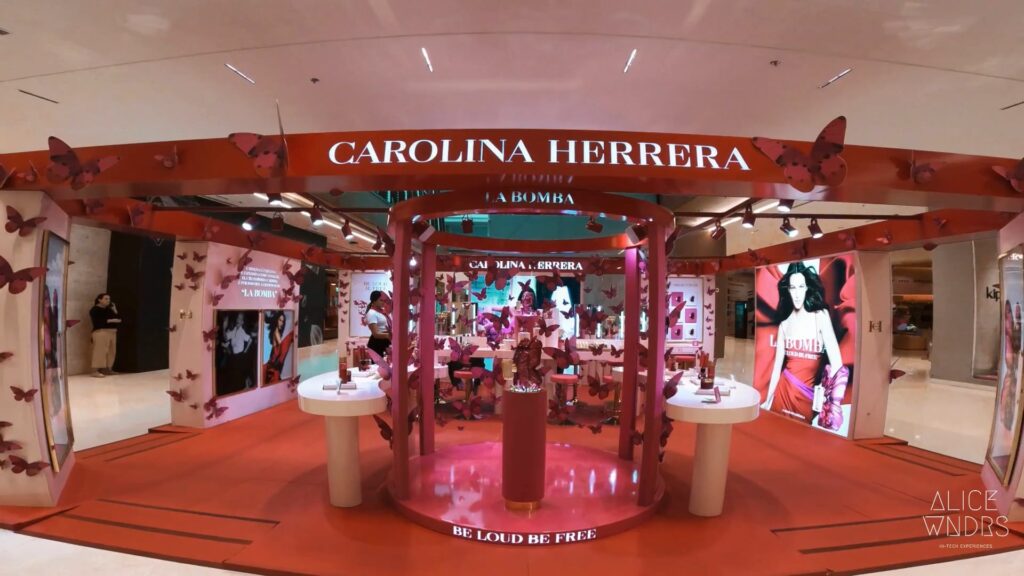 Immersive point-of-sale technology activation by Carolina Herrera in a physical retail environment