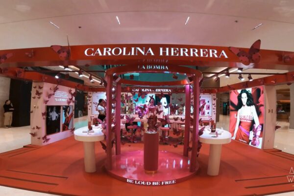 Immersive point-of-sale technology activation by Carolina Herrera in a physical retail environment