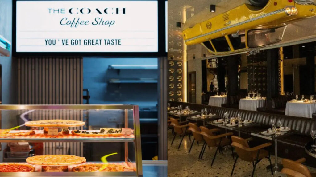 Fan zone in retail combining a branded café and immersive dining experience to strengthen community engagement and customer connection.